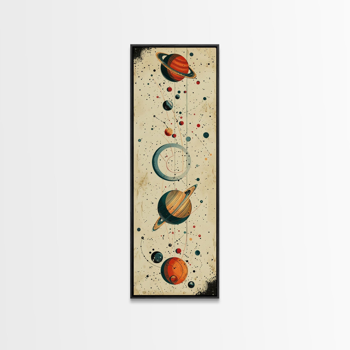 Planets and Stars, Boys Nursery Room Decor, Gift For Son, Framed Canvas Print