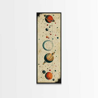Planets and Stars, Boys Nursery Room Decor, Gift For Son, Framed Canvas Print