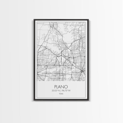 Plano Street Map, Texas Map, City Map Art, Minimalist Art, Wall Art, Canvas Print, Wall Art Prints, Travelling Gift, Living Room Décor