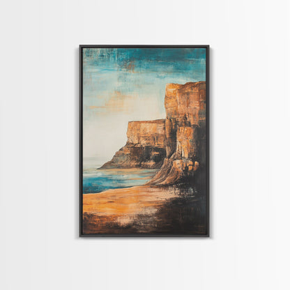 Irish Cliffs Painting, Ireland painting, coastal decor, landscape painting, nautical wall art, seascape painting, Canvas Print