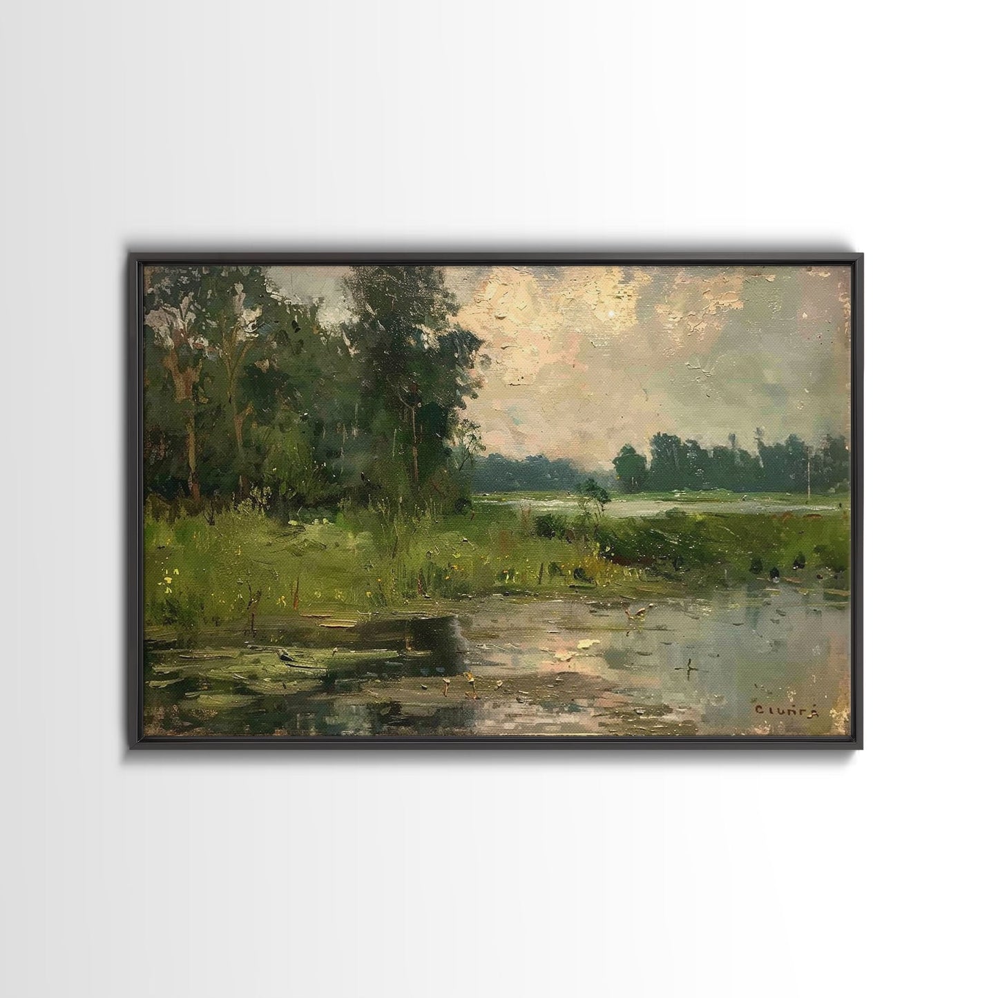 NuevArt Vintage Landscape Art Print | Vintage Painting | Wall Art | Large Print | Landscape Painting | Fall Art Print | Framed Canvas