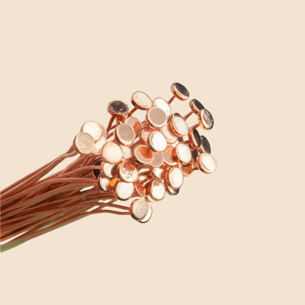 2 inch length Copper Headpin with flat circular head, 28 Gauge 22 pcs per bag