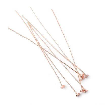 2 inch length Copper Headpin with flat circular head, 28 Gauge 22 pcs per bag