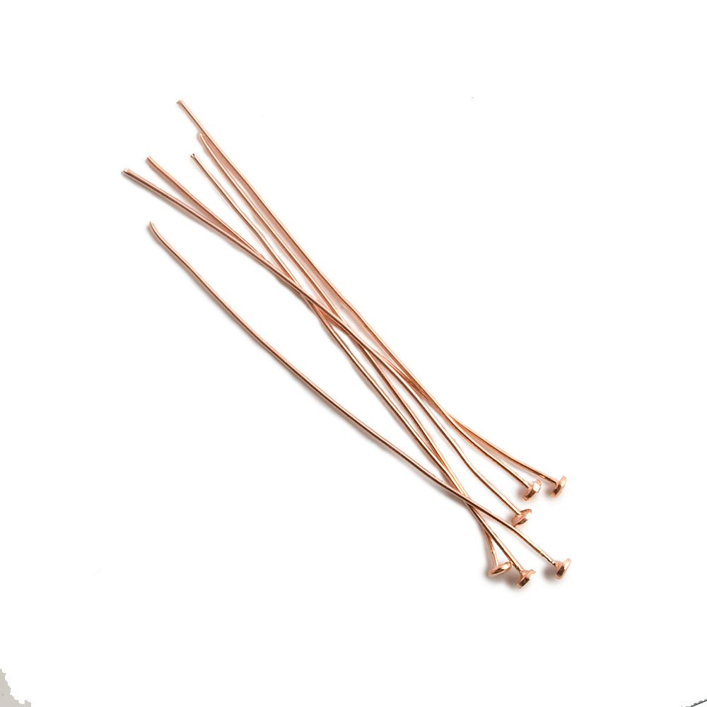 2" length Copper Headpin with flat circular head, 24 Gauge 20 pcs per bag