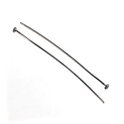 2" length Disc Headpin Black Gold plated .925 Silver, 22 Gauge Wire, 10 pieces per Bag