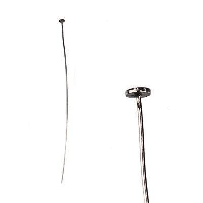 2" length Disc Headpin Black Gold plated .925 Silver, 22 Gauge Wire, 10 pieces per Bag