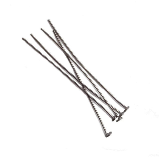 2" length Disc Headpin Black Gold plated .925 Silver, 22 Gauge Wire, 10 pieces per Bag