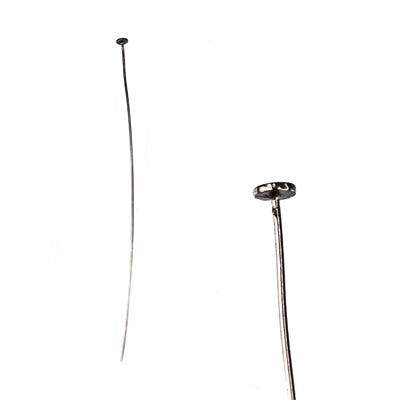 2" length Disc Headpin Black Gold plated .925 Silver, 24 Gauge Wire, 10 pieces per Bag