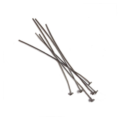 2" length Disc Headpin Black Gold plated .925 Silver, 24 Gauge Wire, 10 pieces per Bag