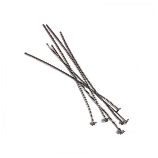 2" length Disc Headpin Black Gold plated .925 Silver, 24 Gauge Wire, 10 pieces per Bag