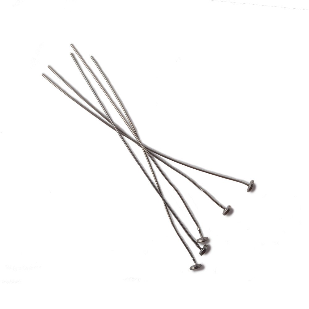 2" length Disc Headpin Black Gold plated .925 Silver, 26 Gauge Wire, 10 pieces per Bag