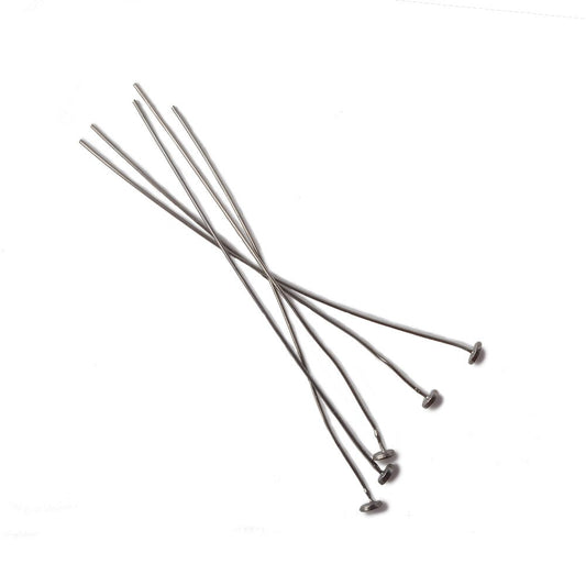 2" length Disc Headpin Black Gold plated .925 Silver, 26 Gauge Wire, 10 pieces per Bag