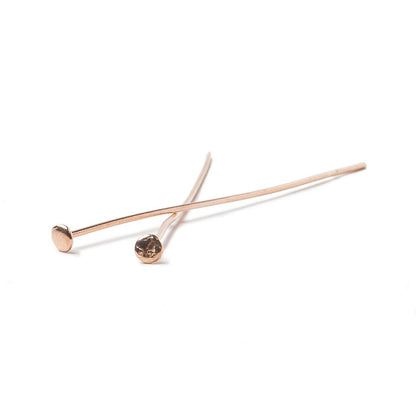 2" length Rose Gold Disc Headpin 22 Gauge Wire 10 pieces per Bag