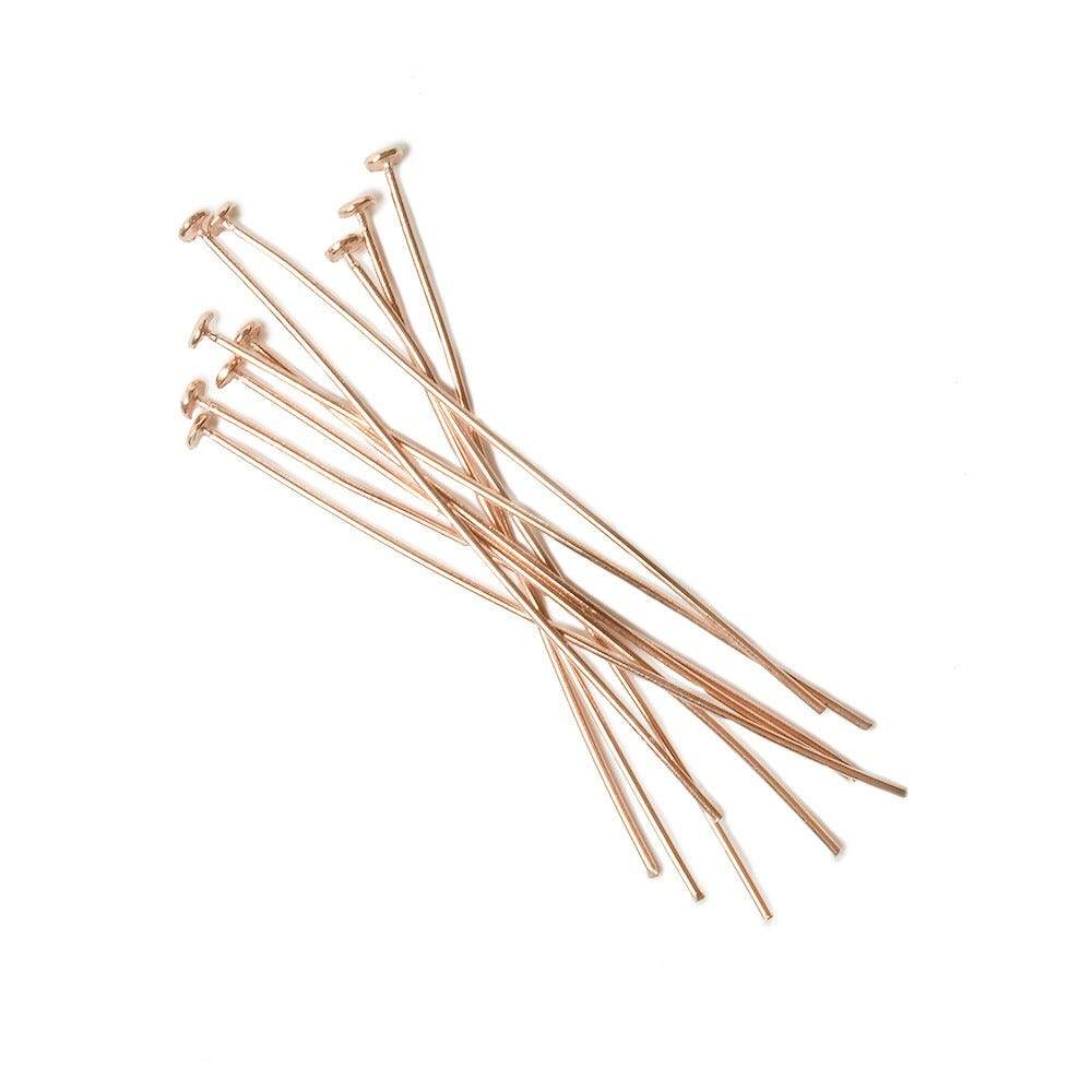 2" length Rose Gold Disc Headpin 22 Gauge Wire 10 pieces per Bag