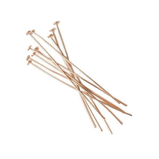 2" length Rose Gold Disc Headpin 22 Gauge Wire 10 pieces per Bag