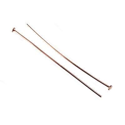 2" length Rose Gold Disc Headpin 22 Gauge Wire 10 pieces per Bag