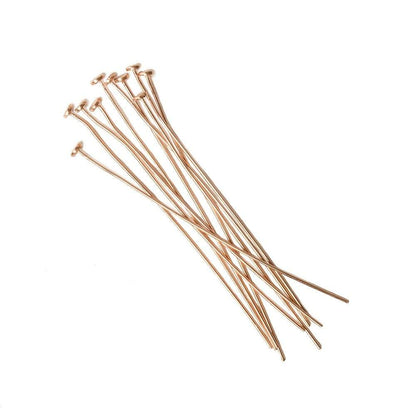 2" length Rose Gold Disc Headpin 24 Gauge Wire 10 pieces per Bag