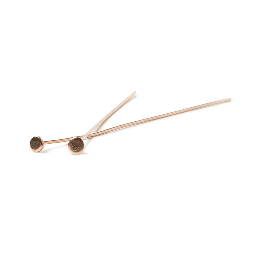2" length Rose Gold Disc Headpin 24 Gauge Wire 10 pieces per Bag