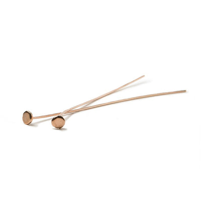 2" length Rose Gold Disc Headpin  26 Gauge Wire 10 pieces per Bag