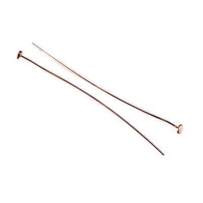 2" length Rose Gold Disc Headpin  26 Gauge Wire 10 pieces per Bag