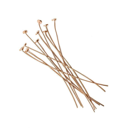2" length Rose Gold Disc Headpin  26 Gauge Wire 10 pieces per Bag