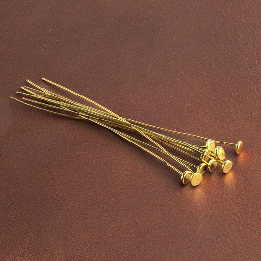 2" length Vermeil Disc Headpin, 26 Gauge Wire, 10 pieces per Bag