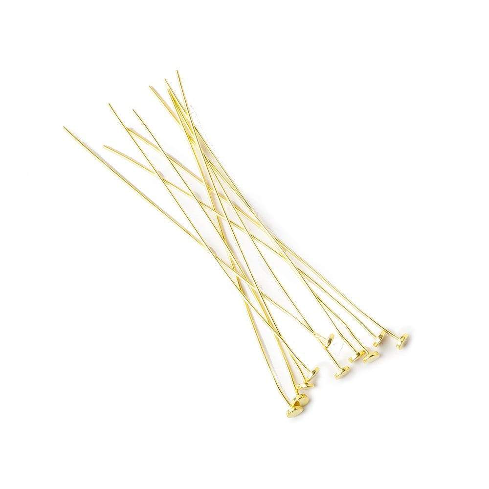 2" length Vermeil Disc Headpin, 26 Gauge Wire, 10 pieces per Bag