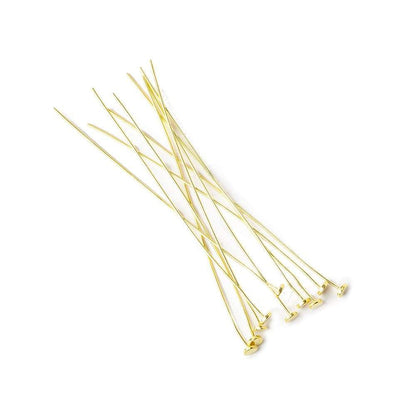 2" length Vermeil Disc Headpin, 26 Gauge Wire, 10 pieces per Bag