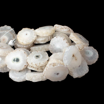 20-21mm Solar Quartz Straight Drilled Natural Slice Beads 8 inch 9 pieces