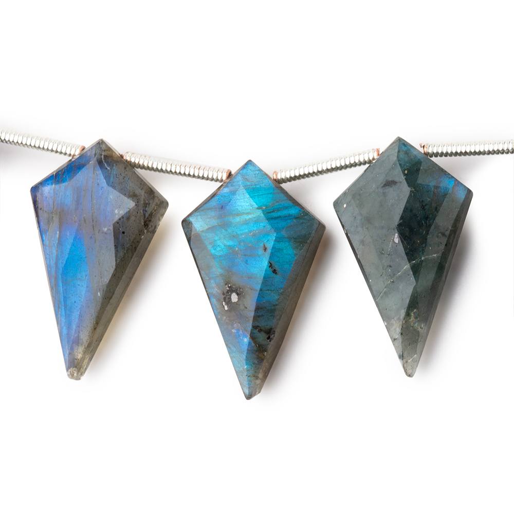 20-22mm Labradorite Faceted Shield Beads 7 inch 11 pieces