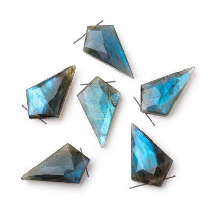 20-22mm Labradorite Faceted Shield Focal 1 piece
