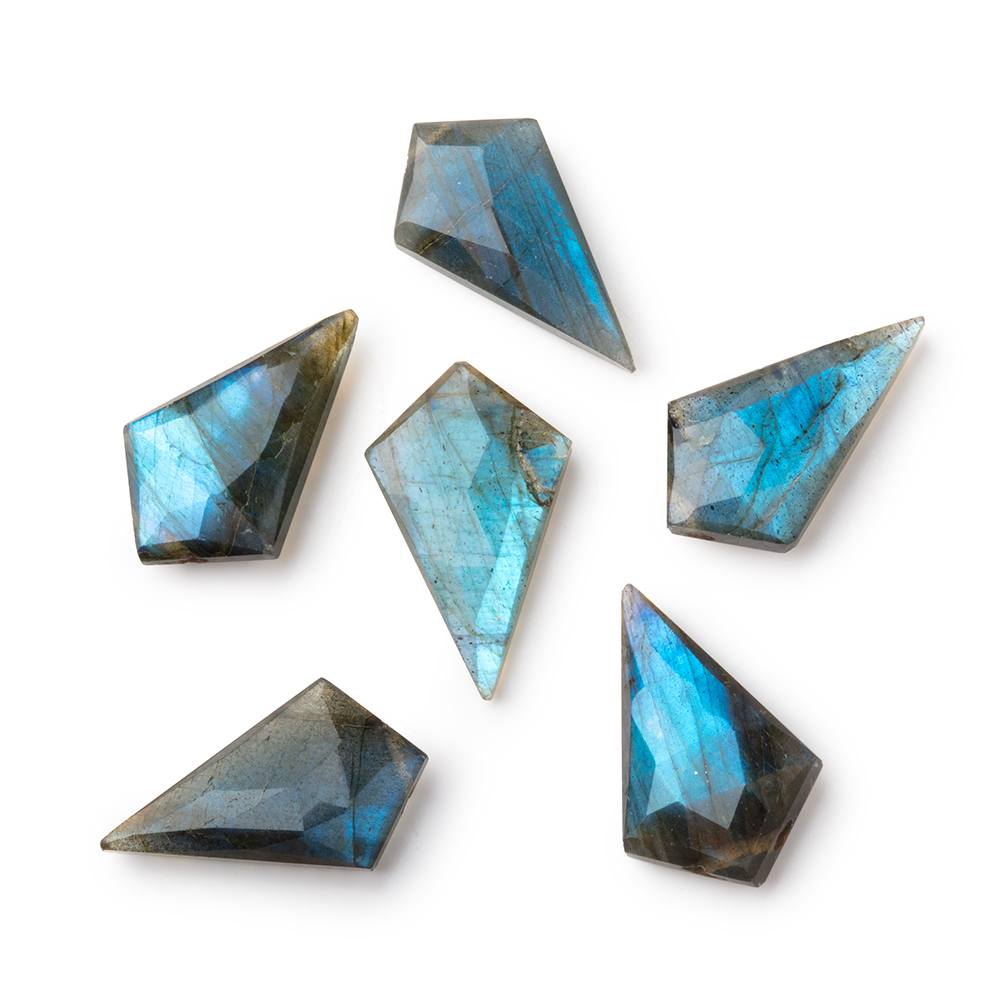 20-22mm Labradorite Faceted Shield Focal 1 piece