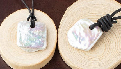 20-22mm Off White Square Large Hole Pearl Focal Bead 1 piece