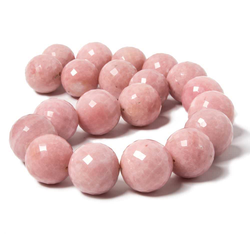 20-22mm Pink Peruvian Opal faceted rounds 16.25 inches 20 beads AAA grade