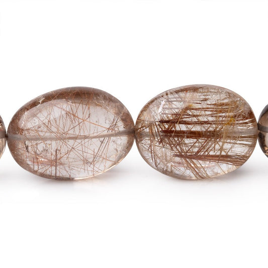 20-22mm Smoky Rutilated Quartz Plain Nugget Beads 16 inch 19 pieces AAA