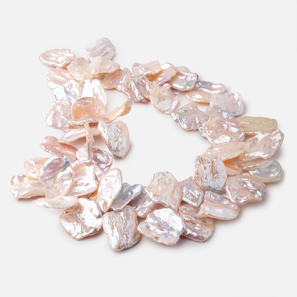 20-25mm Peach Top Drill Ultra Keshi Freshwater Pearls 15 inch 50 Beads AAA