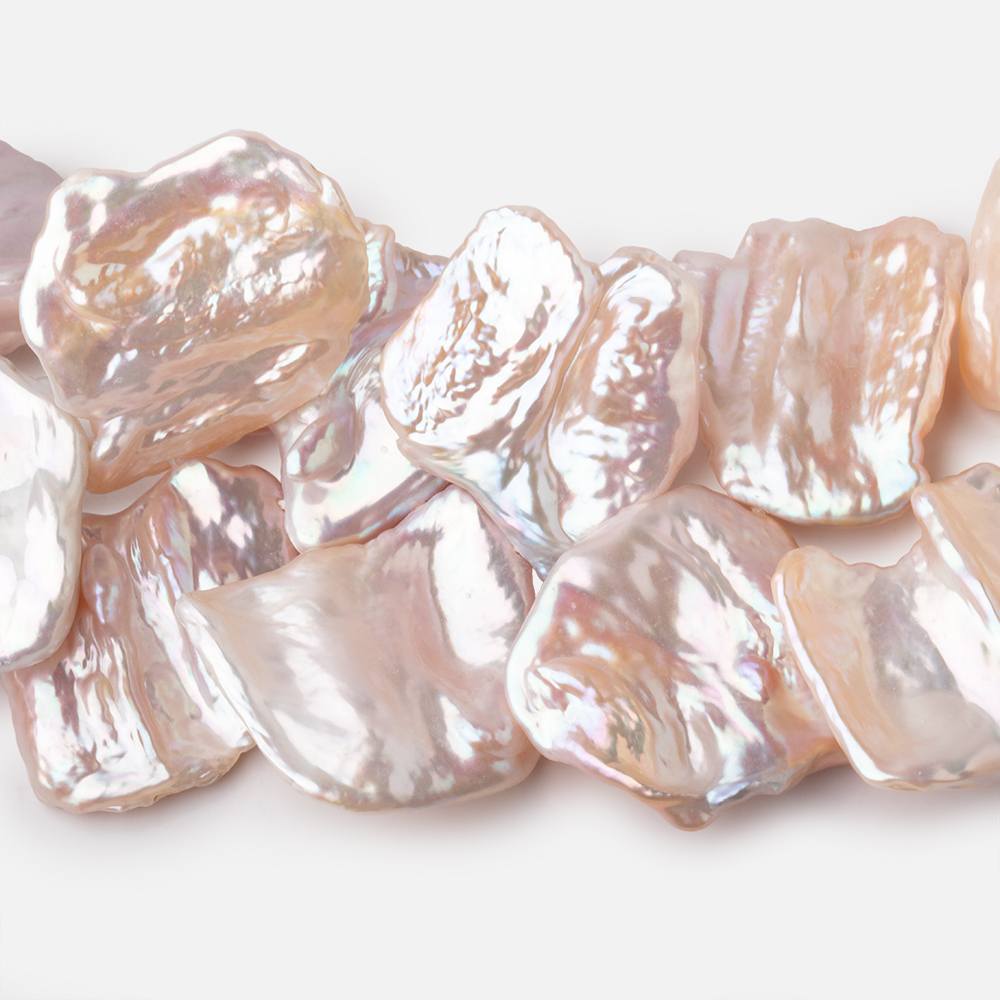 20-25mm Peach Top Drill Ultra Keshi Freshwater Pearls 15 inch 50 Beads AAA