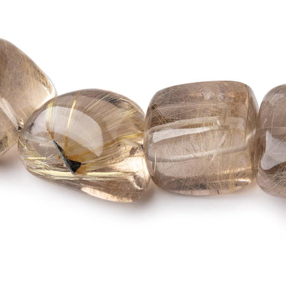 20-27mm Rutilated Quartz plain nugget beads 16 inch 18 pieces AA