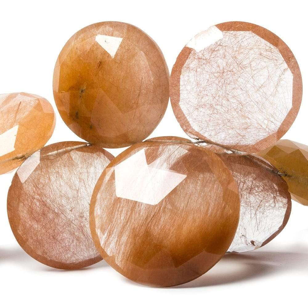 20-29mm Rutilated Quartz Top Drill Coin 6.5 inch 15 pieces