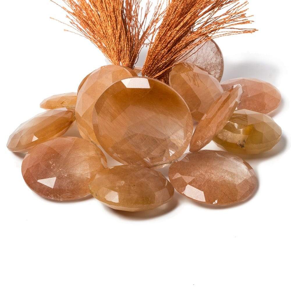 20-29mm Rutilated Quartz Top Drill Coin 6.5 inch 15 pieces