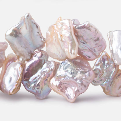 20-31mm Ballet Pink Top Drill Ultra Keshi Freshwater Pearls 16 inch 52 Beads AAA