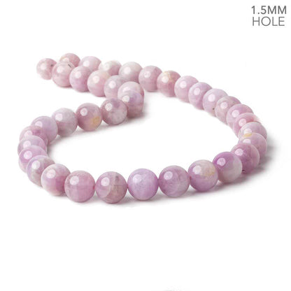 11mm Cat's Eye Kunzite plain rounds 16 inch 37 beads 1.5mm Large Hole AA