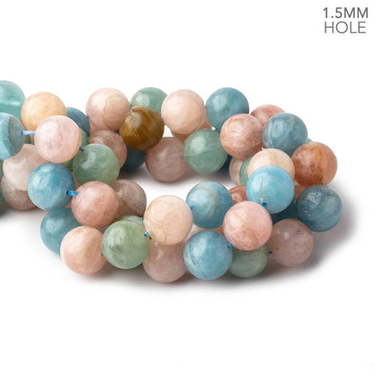 16mm Matte Multi Beryl plain round beads 16 inch 24 large hole beads A