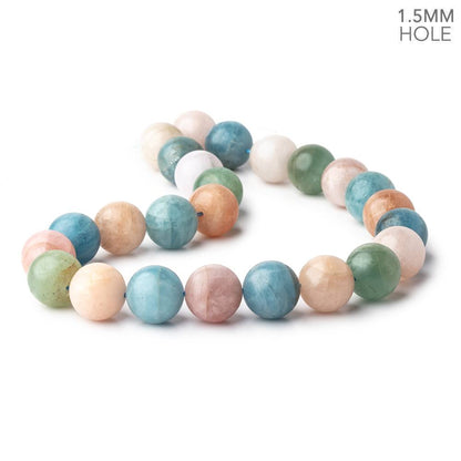 16mm Matte Multi Beryl plain round beads 16 inch 24 large hole beads A