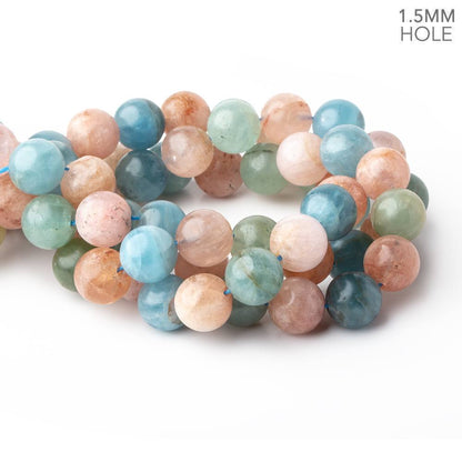 14mm Matte Multi Beryl plain round beads 16 inch 29 large hole beads A