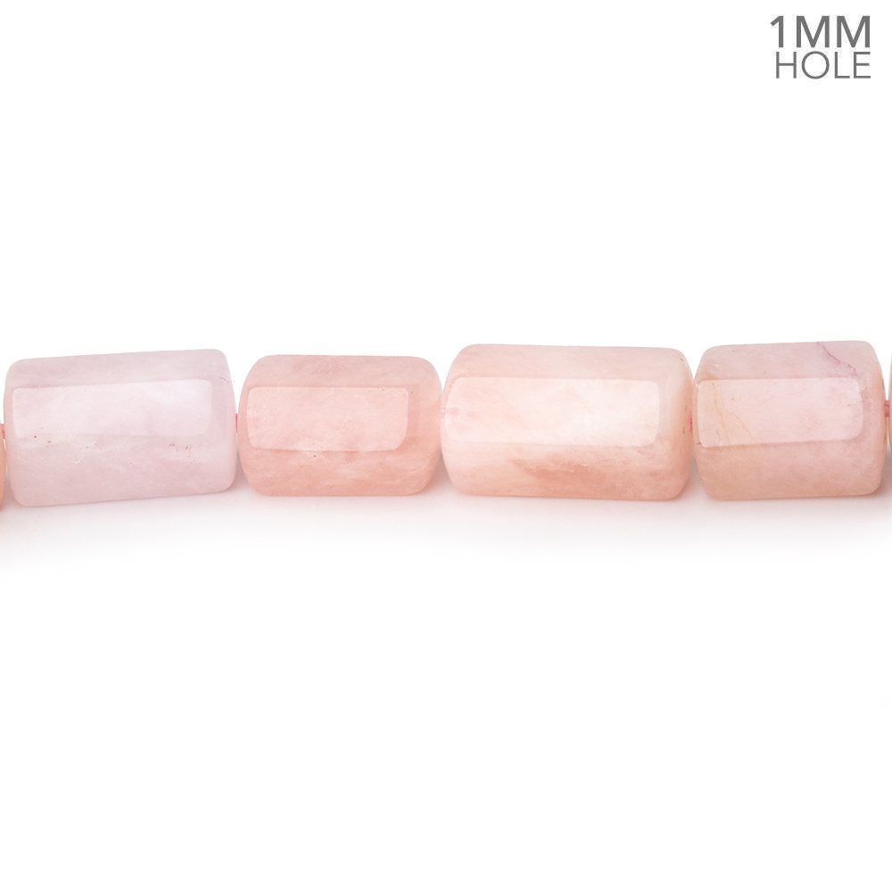10x8-13x9mm Morganite (Pink Beryl) Hexagon Tubes 16 inch 32 large hole beads AA