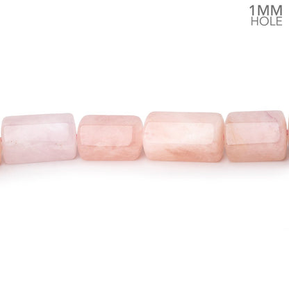 10x8-13x9mm Morganite (Pink Beryl) Hexagon Tubes 16 inch 32 large hole beads AA