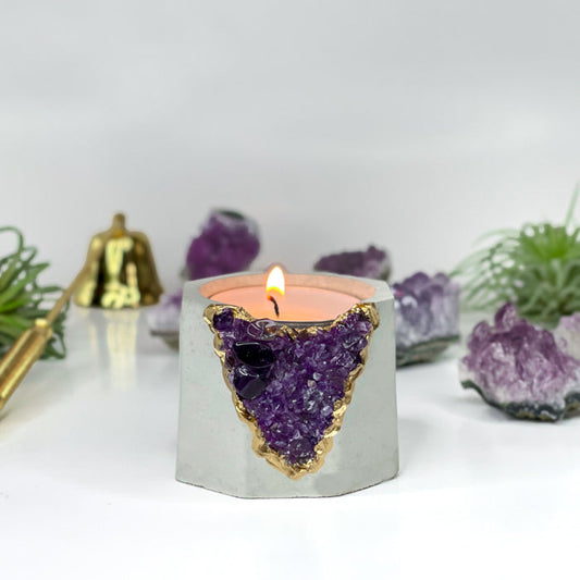 AMETHYST CANDLE HOLDER