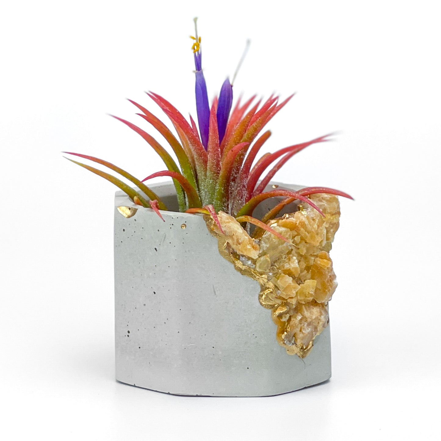 ORANGE CALCITE GEODE PLANTER