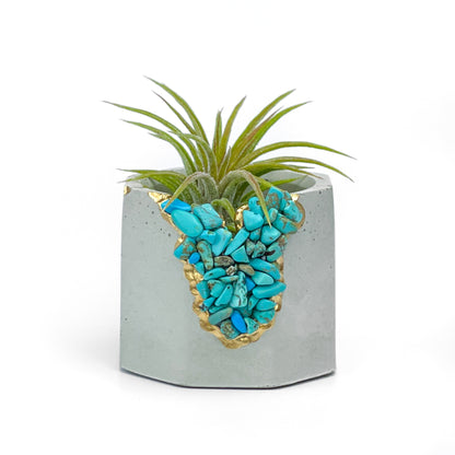 TURQUOISE GEODE PLANTER (synthetic)